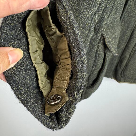 Grayers Mens Wool Green Quilted Equestrian Utility Snap Zip Sport Coat Jacket XL - Picture 5 of 16